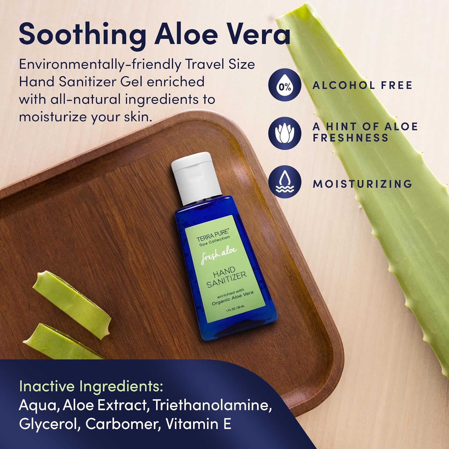Terra Pure Hand Sanitizer Gel, 1 oz 50 Pack, Alcohol Free Silver Citrate Formula with Aloe Vera and Vitamin E, Non Drying Bulk Travel Size for Hotels, Gyms, Schools, Offices, Events - Image 5