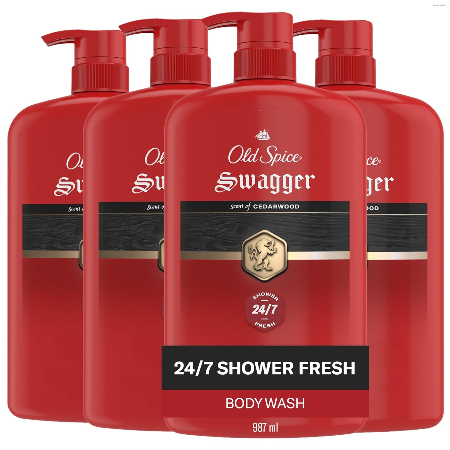 Old Spice Body Wash for Men, 24/7 Shower Fresh with Long Lasting Scent, Refreshing 3X Defense, Red Collection, Swagger with Cedarwood Scent, 33.4 oz (Pack of 4) - Image 2