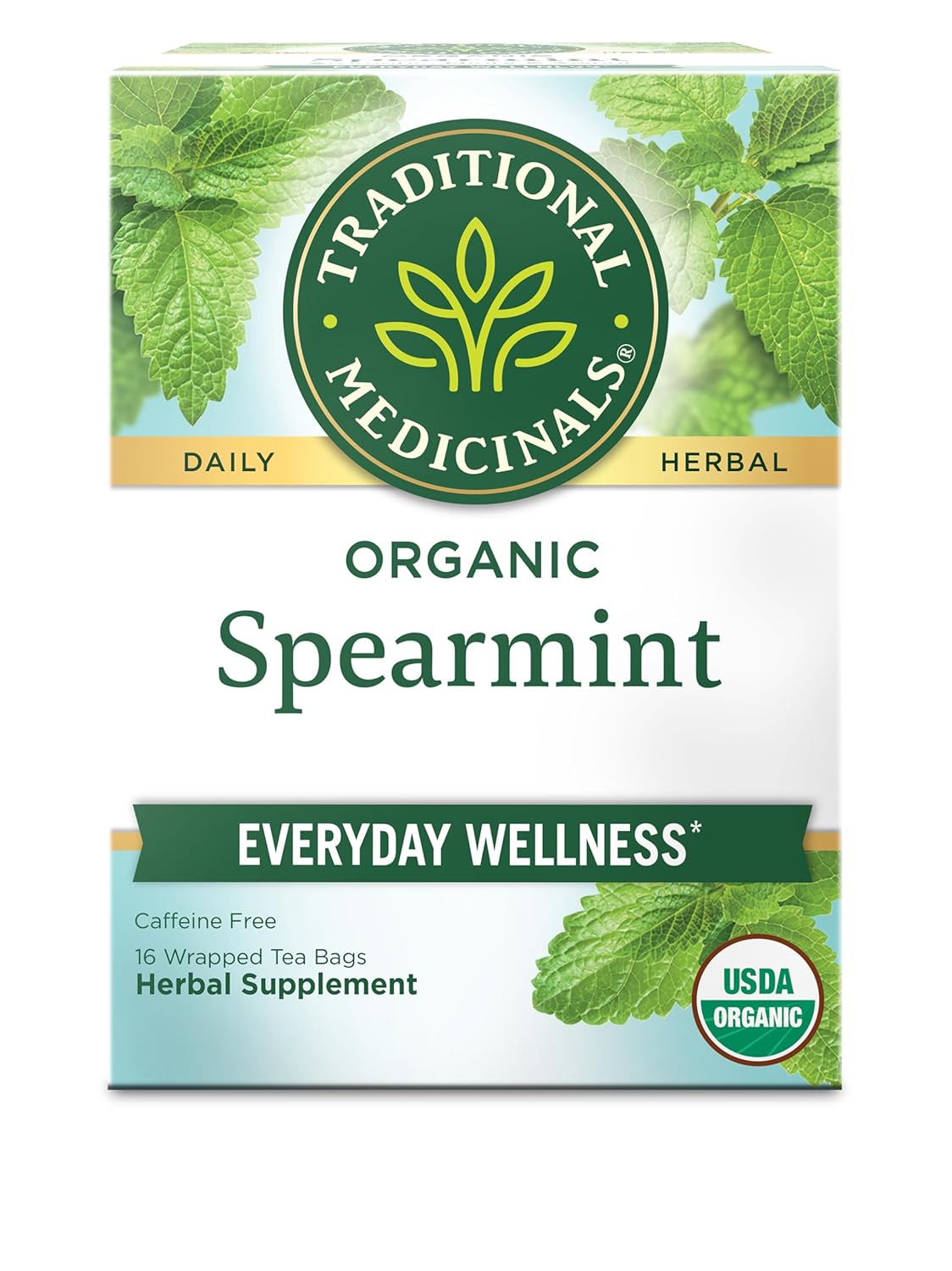 Traditional Medicinals Organic, Spearmint Tea - Supports Everyday Wellness, Healthy & Refreshing - Kosher, Non-GMO, Caffeine-Free, Compostable - 16 Tea Bags - Image 2