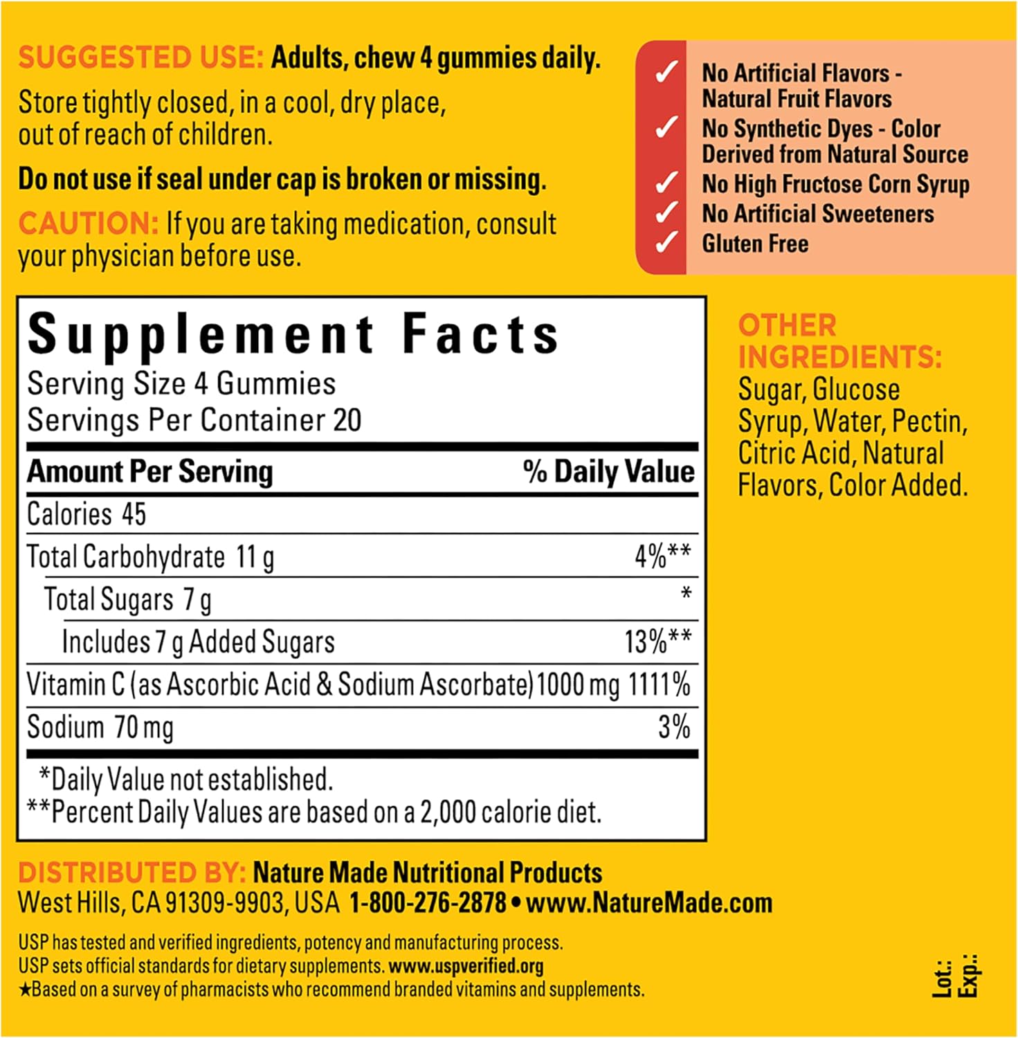 Nature Made Maximum Strength Dosage Vitamin C 1000mg per Serving, Adult Vitamin C Immune Support Gummies, 80 Gummies for Daily Immune Support, 20 Day Supply - Image 9