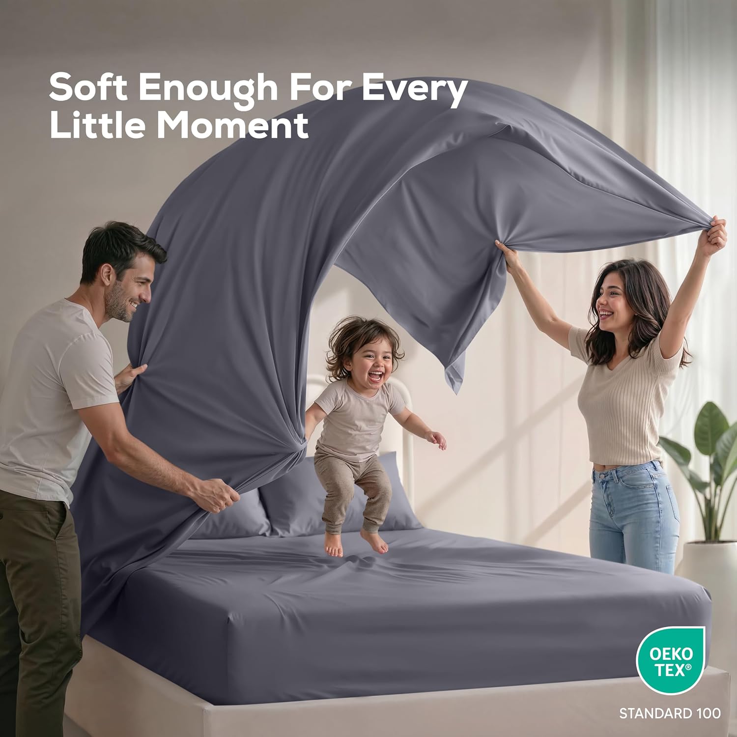 Utopia Bedding King Size Sheet Set – 4 Piece Bed Sheets, Soft and Breathable Microfiber, Includes 1 Fitted Sheet, 1 Flat Sheet and 2 Pillowcases – Oeko Tex (Grey) - Image 6