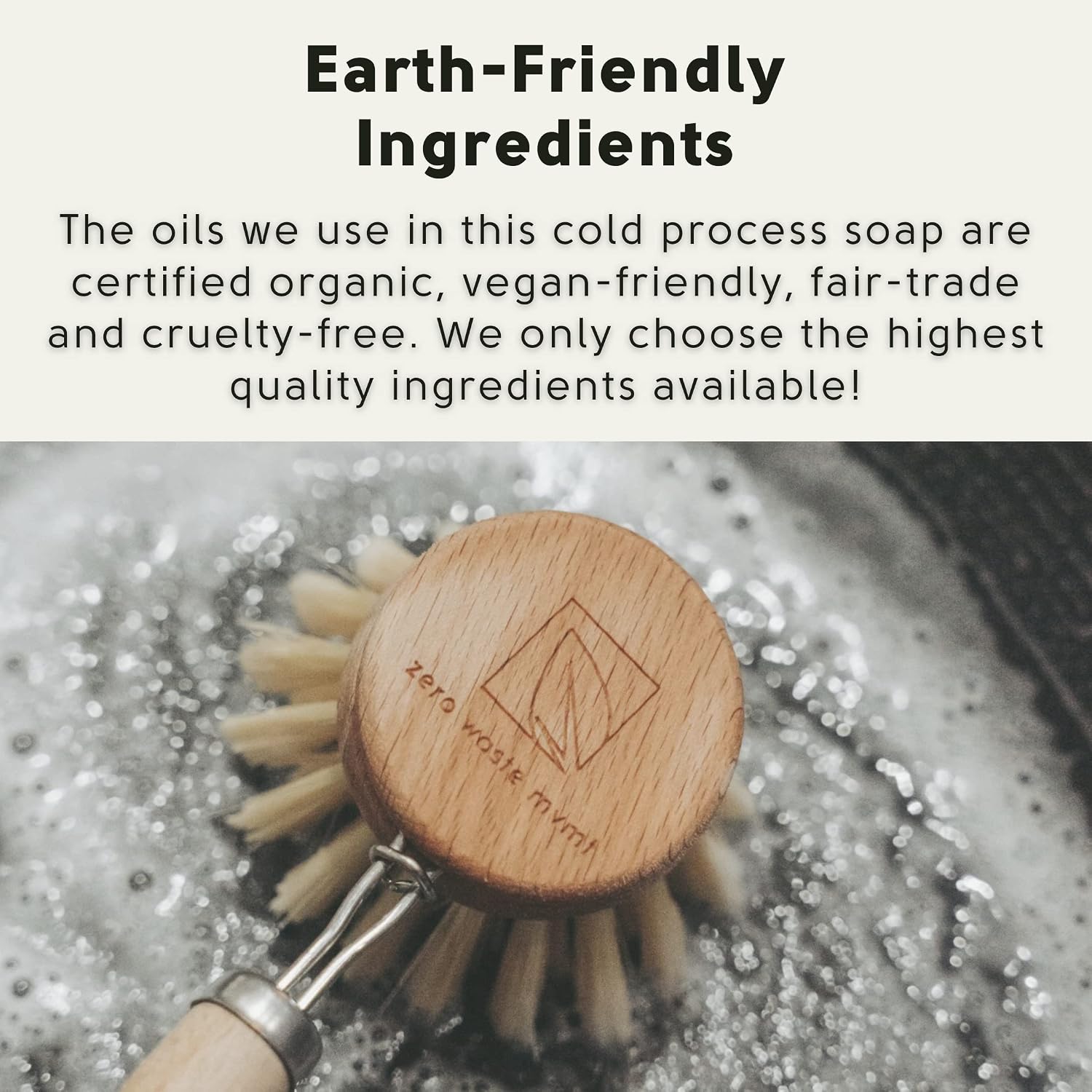 Solid Dish Soap Bar | Bergamot + Lime | Natural, Zero Waste Soap | Plastic-Free Dish Soap Block | USDA Certified Organic Ingredients | Vegan-Friendly Dish Soap, 5.5 oz. - Image 8