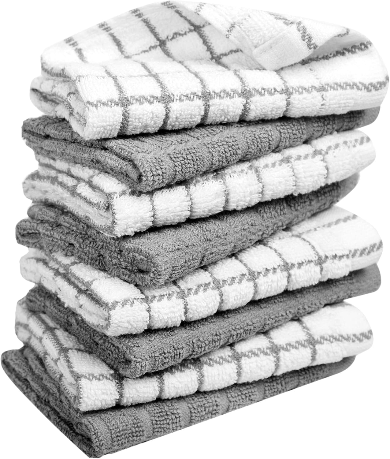 Bumble Dish Cloths (8 Pack) | 12" x 12" | 100% Cotton Kitchen Towels | 405 GSM | Soft, Highly Absorbent & Durable Dish Towels for Kitchen | Gray - Image 6