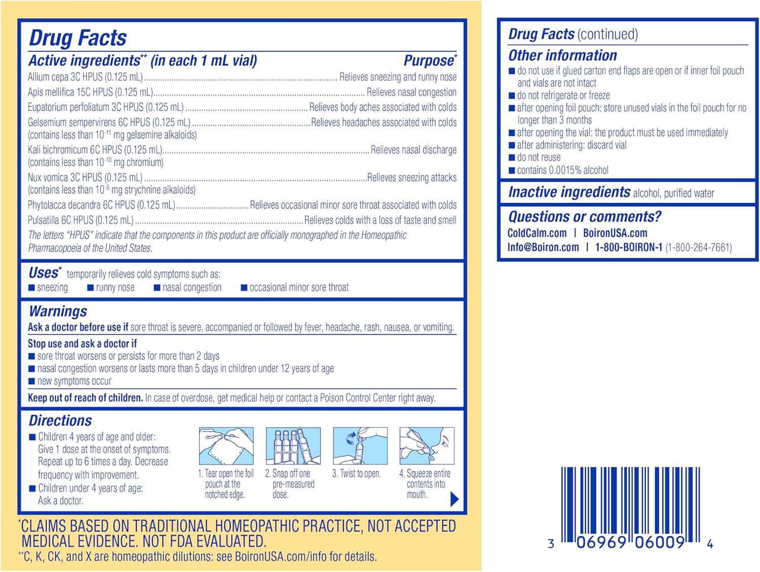 Boiron ColdCalm Kids Single-Use Drops for Relief from Cold Symptoms of Sneezing, Runny Nose, and Nasal Congestion - Sterile and Non-Drowsy Liquid Doses - 30 Count - Image 10
