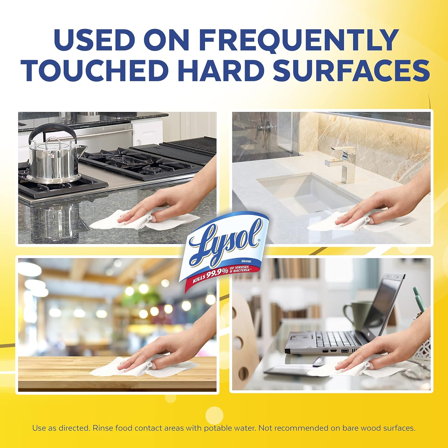 Lysol Disinfectant Wipes, Multi-Surface Antibacterial Cleaning Wipes, Dorm Room Essentials For Disinfecting and Cleaning, Lemon and Lime Blossom, 35 Count (Pack of 3) - Image 4