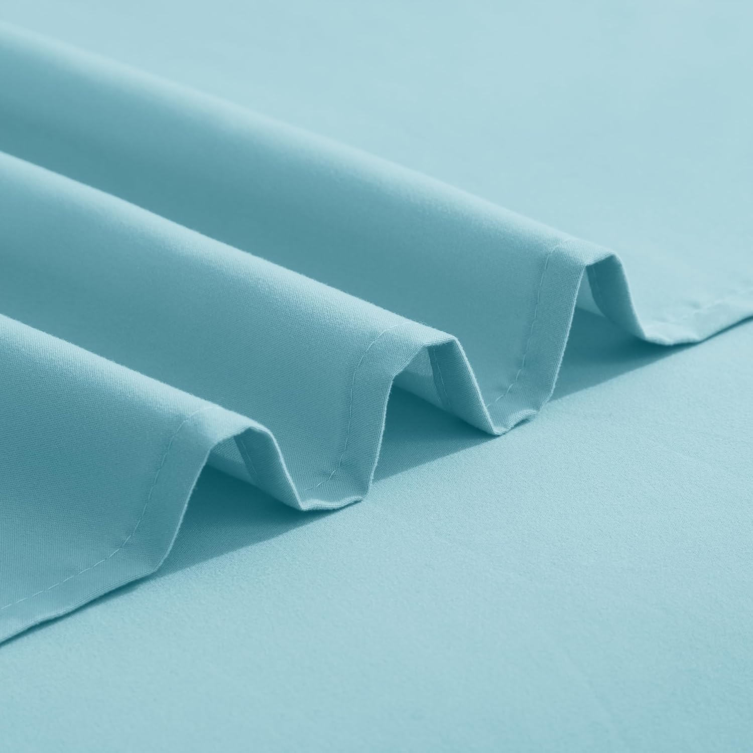 Elegant Comfort Luxurious 1500 Premium Hotel Quality Microfiber Three Line Embroidered Softest 4-Piece Bed Sheet Set, Wrinkle and Fade Resistant, King, Aqua Blue - Image 6