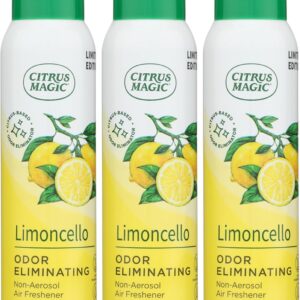 Citrus Magic Limited Edition Odor Eliminating Air Freshener Spray, Limoncello, 3-Ounce, Pack of 3