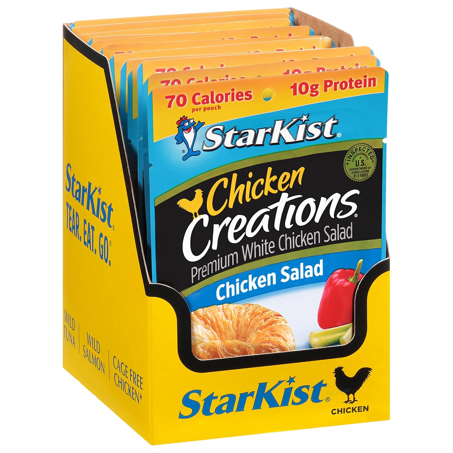 StarKist Chicken Creations Chicken Salad Pouch (2.6 oz - 12 Pack) Fully Cooked White Meat, 10g Protein Per Serving, Gluten Free, Soy Free, No Draining, Ready to Eat for Salad and Sandwiches - Image 10