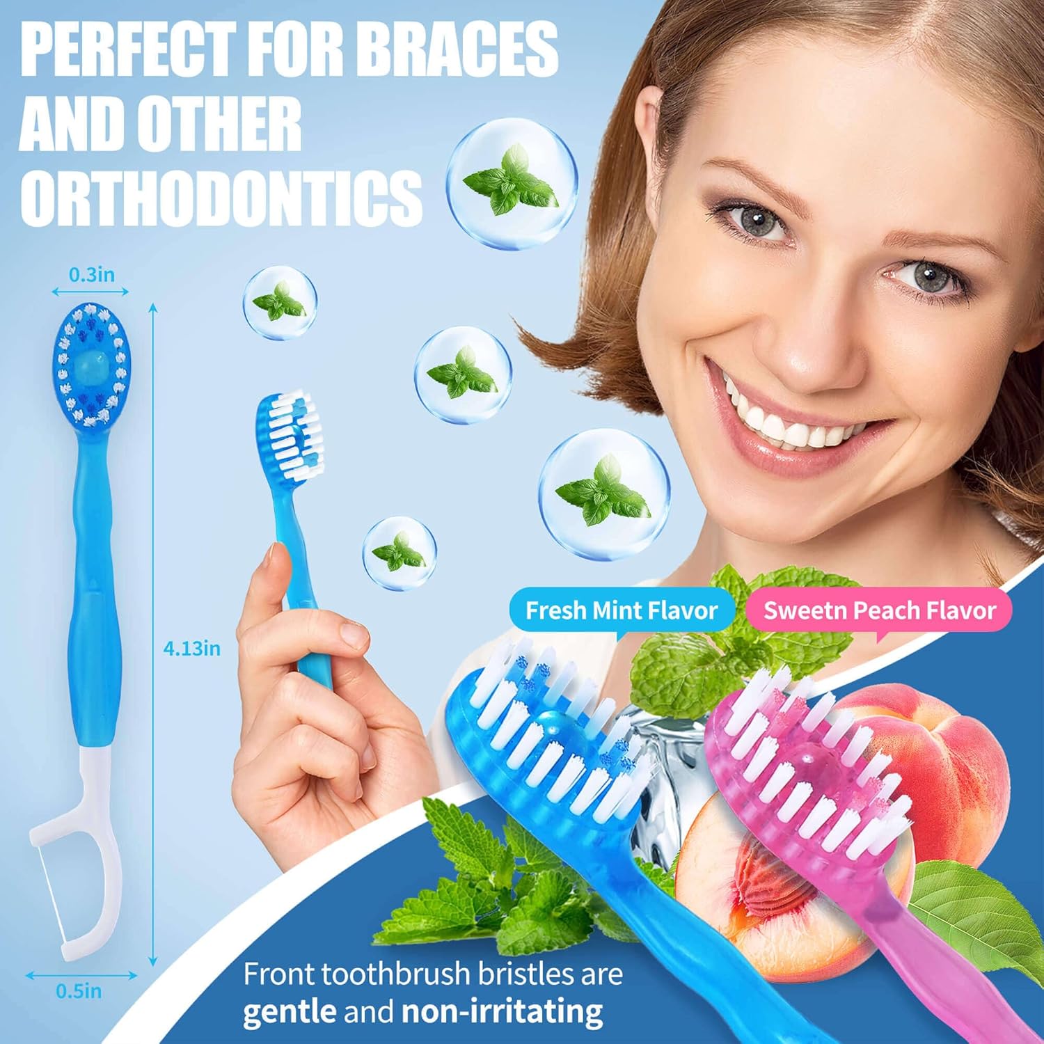 36 Pack Mini Disposable Toothbrushes – 5-in-1 Prepasted Travel Toothbrush with Toothpaste Floss & Pick for Hotel Camping Flight Car Guest Use – 9ct per Portable Case Essentials for Women Men Kids - Image 5
