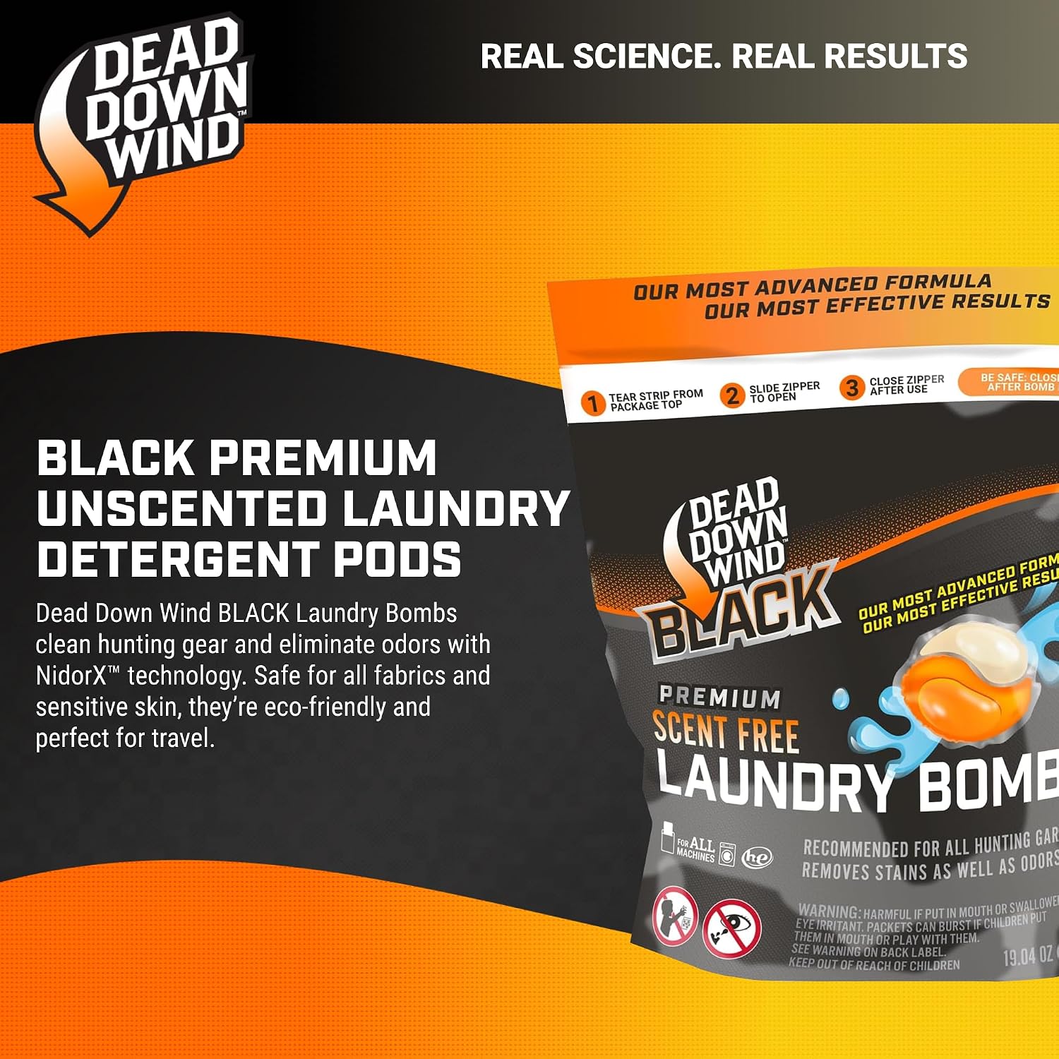 DEAD DOWN WIND BLACK Premium Unscented Laundry Detergent Pods (36 Ct) - Scent Eliminating Detergent Pods for Clothing and Gear - Durable Hunting Scent Eliminators - Advanced Hunting Gear - Image 3