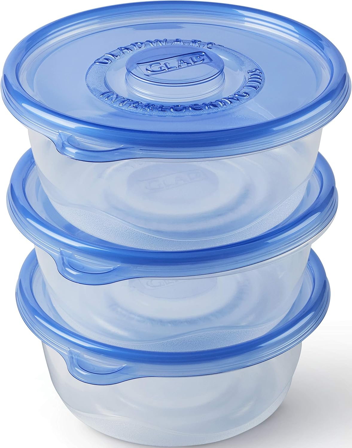 Glad GladWare Big Bowl Food Storage Containers with Lids, Large Round No BPA Plastic Containers for Soups, Salads, and Meal Prep, Lock Tight Seal, Microwave Dishwasher Safe, 48 Oz, 3 Count - Image 5