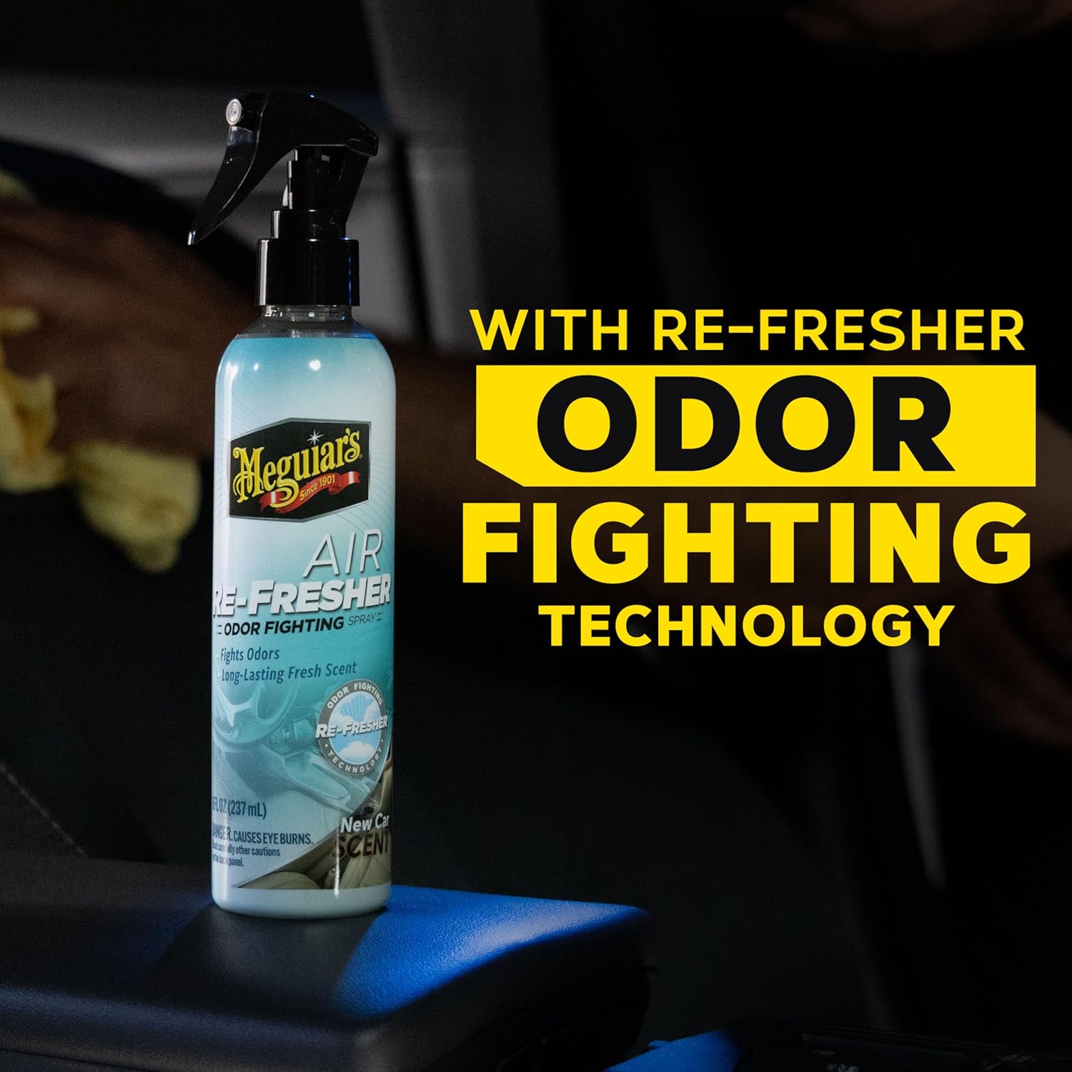 Meguiar’s Air Re-Fresher Odor Fighting Spray - New Car Scent - Convenient Car Air Freshener that Instantly Fights Odors and Leaves Behind a Long-Lasting New Car Scent, 8 Oz Trigger Spray - Image 6