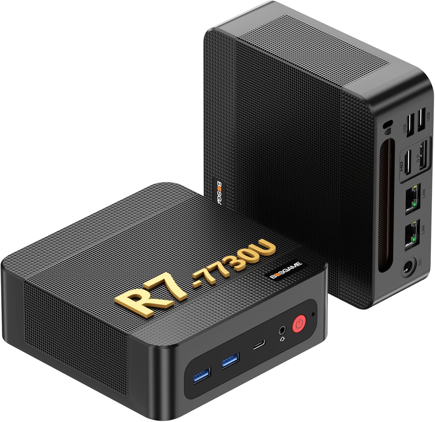 BOSGAME P4 Ultra Mini PC, AMD Ryzen 7 7730U (up to 4.5GHz), 16GB DDR4, 1TB PCIe SSD Mini Desktop Computer, Dual LAN 2.5G & Wi-Fi 6E & BT5.2, 4K Triple Display, for Home, Office, Gaming - Image 2