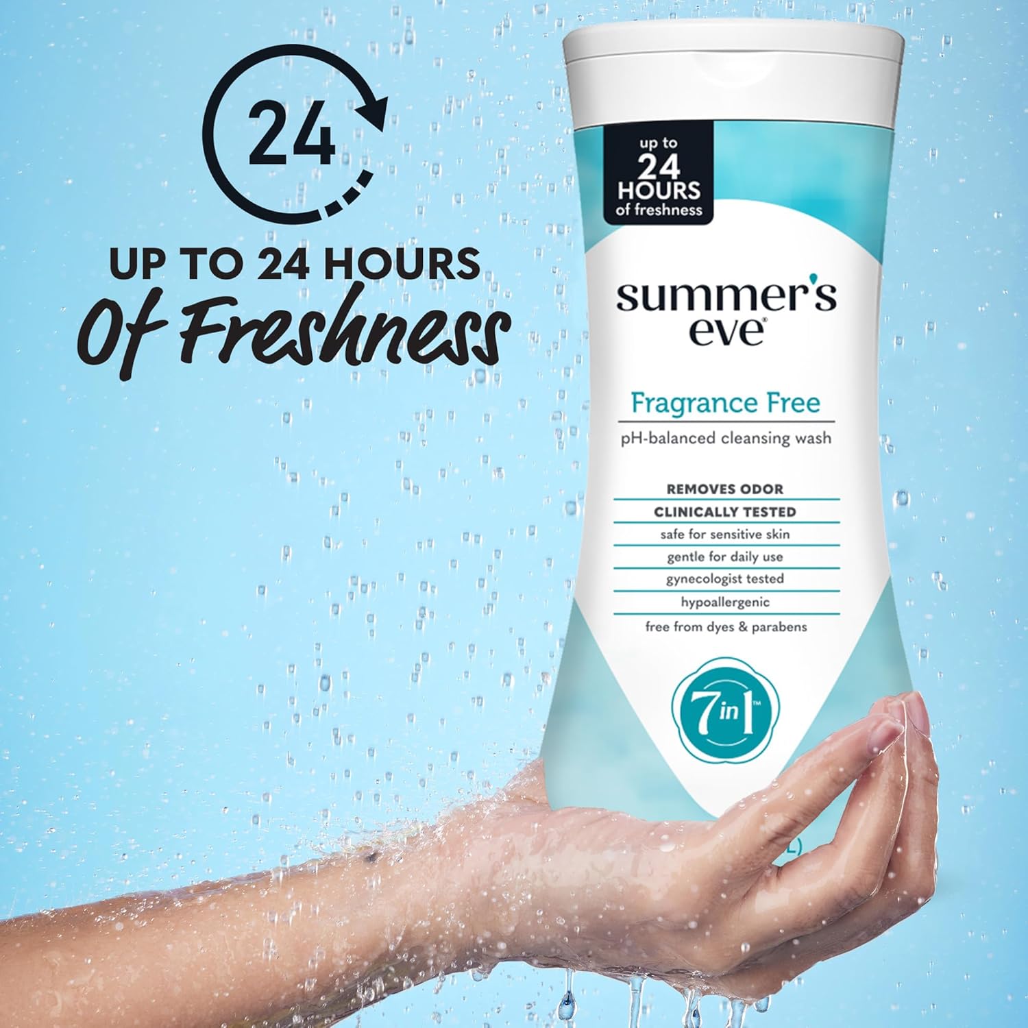 Summer's Eve Fragrance Free All-Over Feminine Wash, Gentle pH-Balanced Body Wash for Women, Removes Vaginal Odor, 15 Fl Oz - Image 3