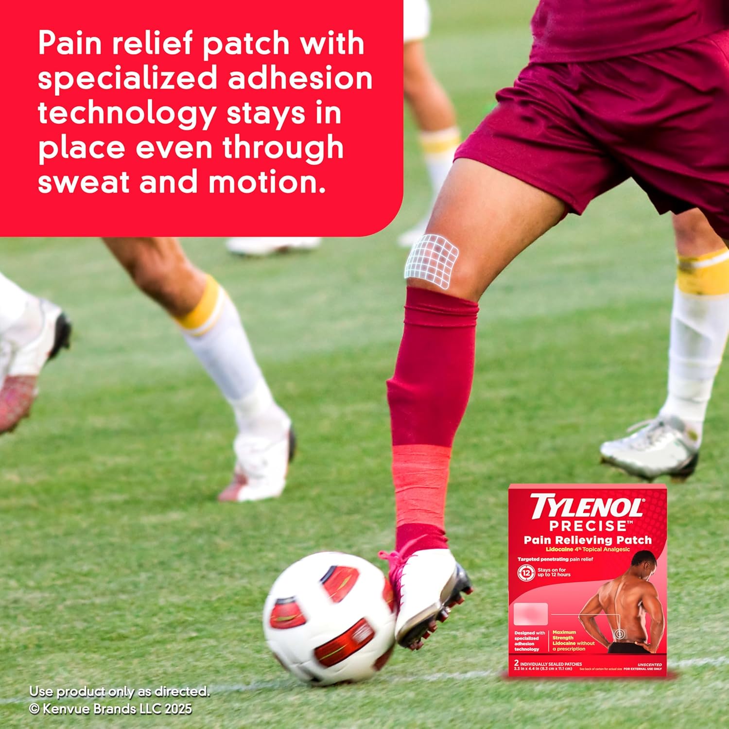 Tylenol Precise Pain Relieving Patches, Large Topical Analgesic Patches + Maximum OTC Strength Lidocaine Penetrates, Targeted Relief Ideal for Shoulder, Back & Knee Pain, Unscented, 4 ct - Image 6