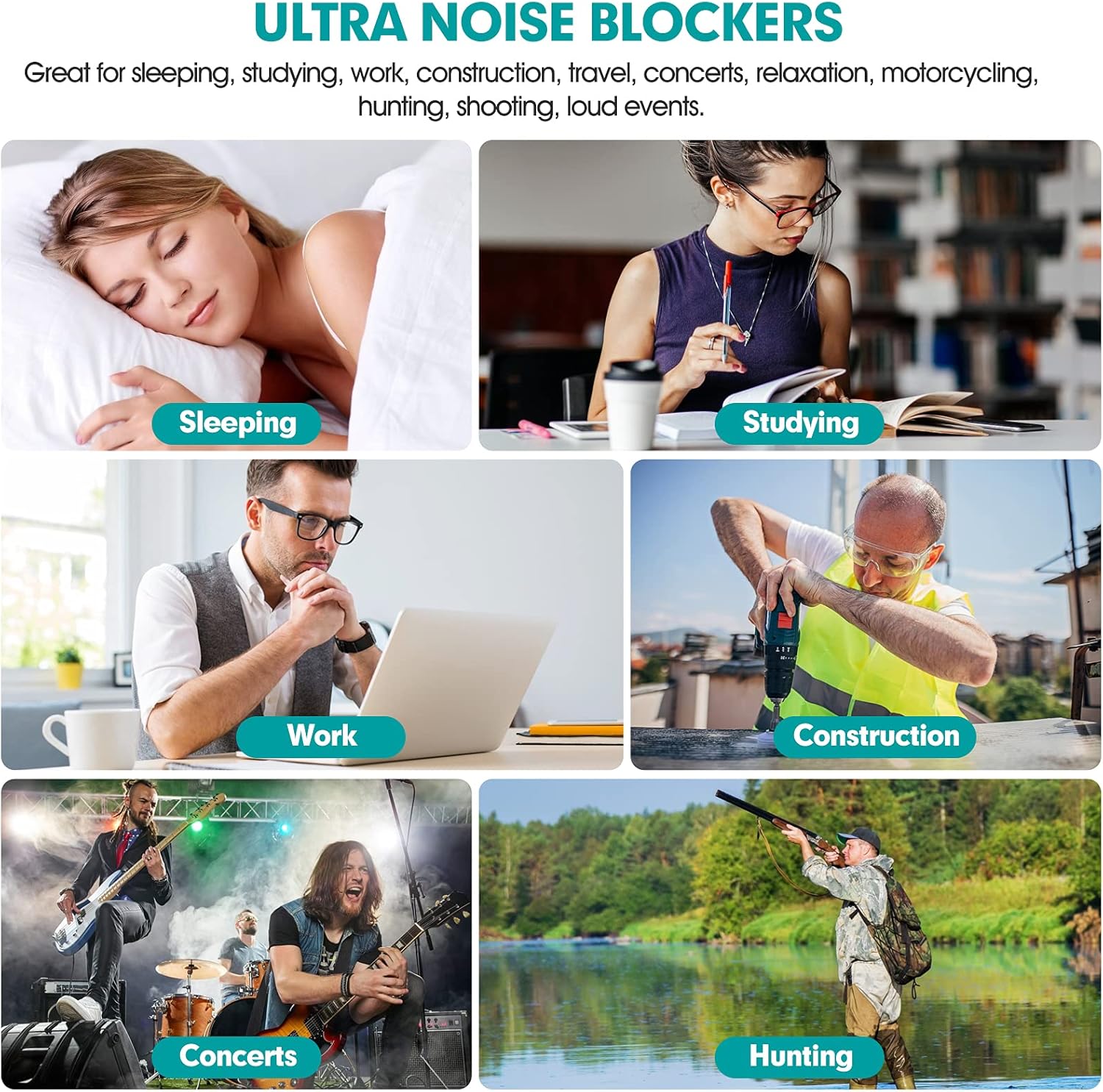 100 Pairs Black Foam Ear Plugs - 33dB NRR Noise Cancelling, Durable & Comfortable, Individually Wrapped for Work, Construction, Shooting, Travel, Loud Events - Image 6