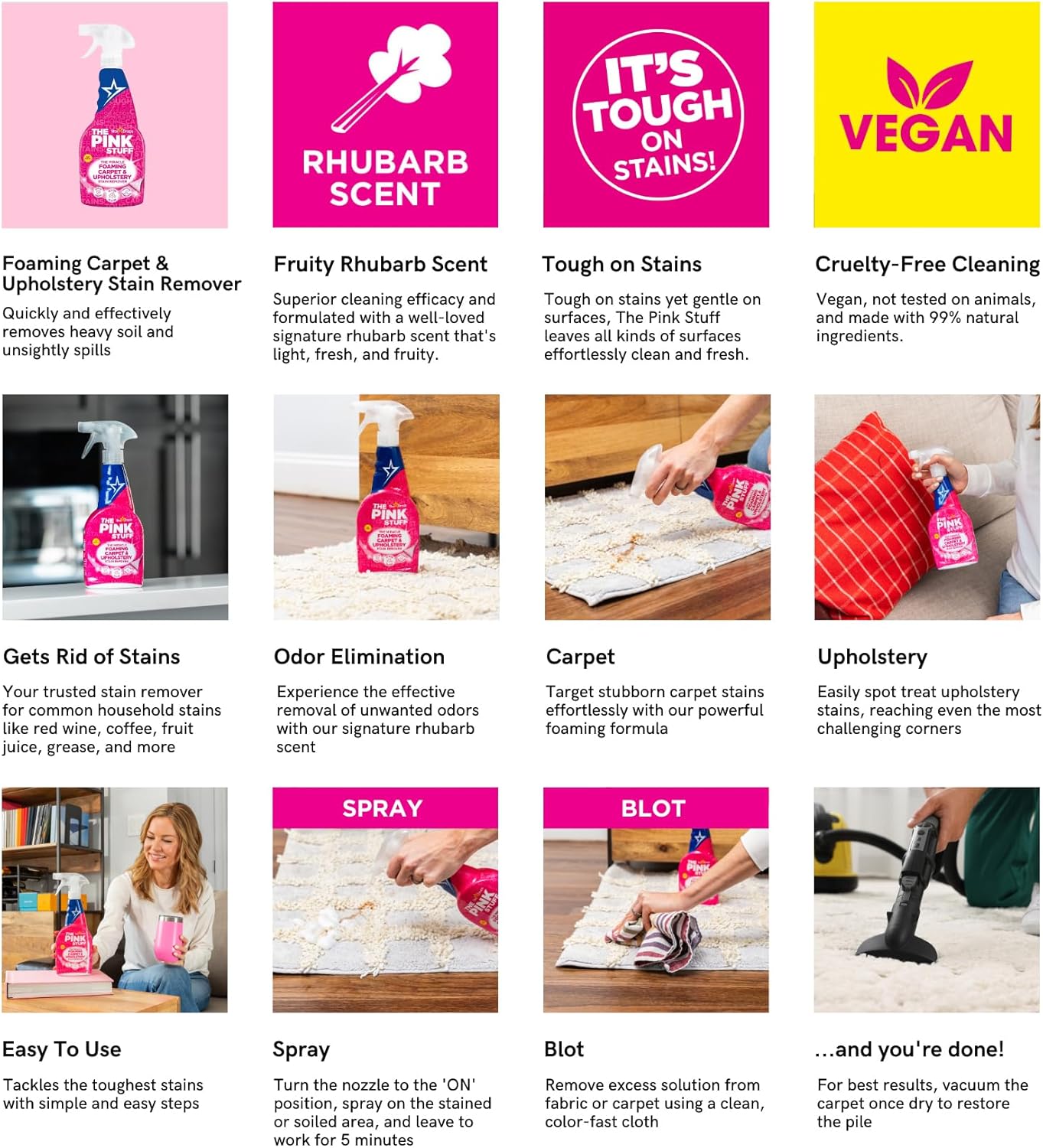 Stardrops - The Pink Stuff - The Miracle Foaming Carpet & Upholstery Stain Remover - Image 8
