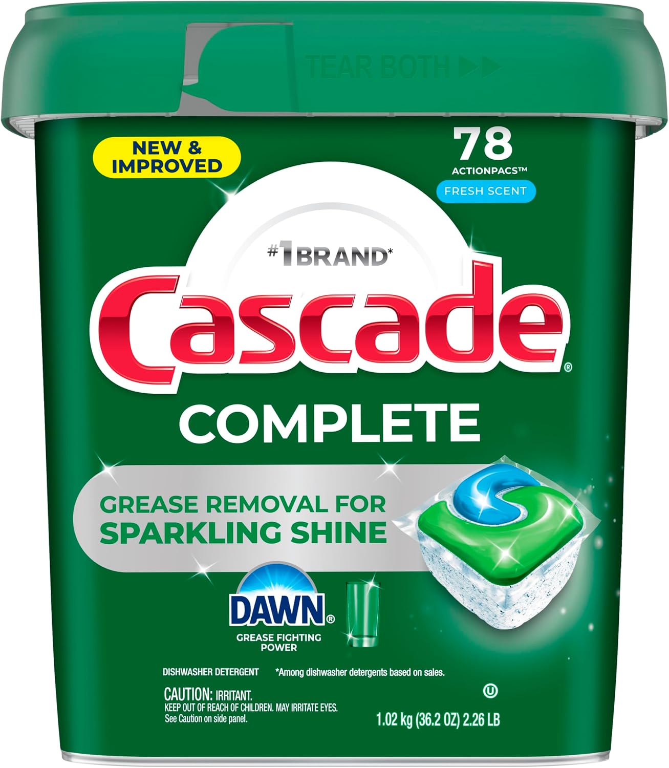 Cascade Complete Dishwasher Pods - Fresh Scent ActionPacs, Dishwasher Detergent, Dishwasher Soap, Detergent Pods, 78 Count - Image 10