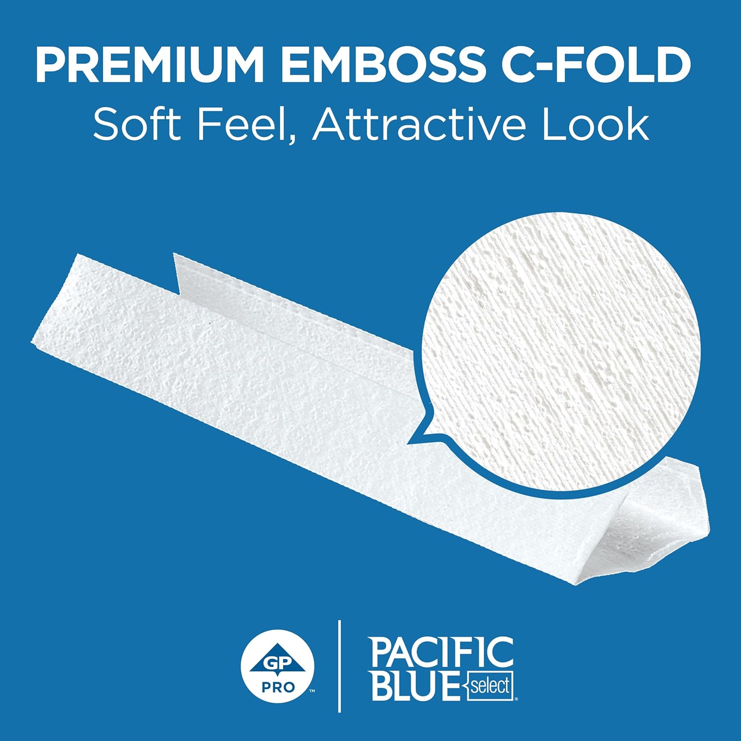 Pacific Blue Select by Georgia-Pacific PRO C-Fold Premium 2-Ply Paper Towels, White, 3.6” Folded Width, 120 Towels Per Pack, 12 Packs Per Case, 23000 - Image 2