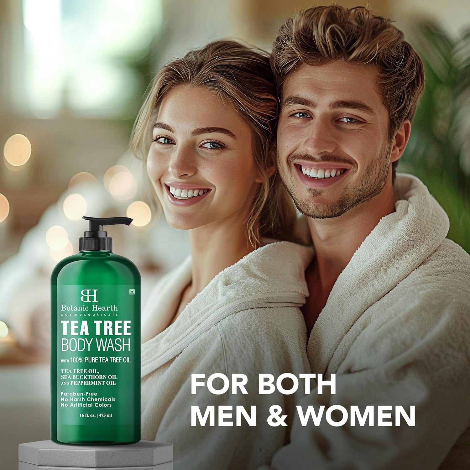 Botanic Hearth Tea Tree Body Wash -16 fl oz- All-Natural & Odor-Control Shower Gel for Acne, Athlete’s Foot, Ringworm, Jock Itch & Healthy Skin, Sulfate & Paraben Free, for Men & Women - Image 5