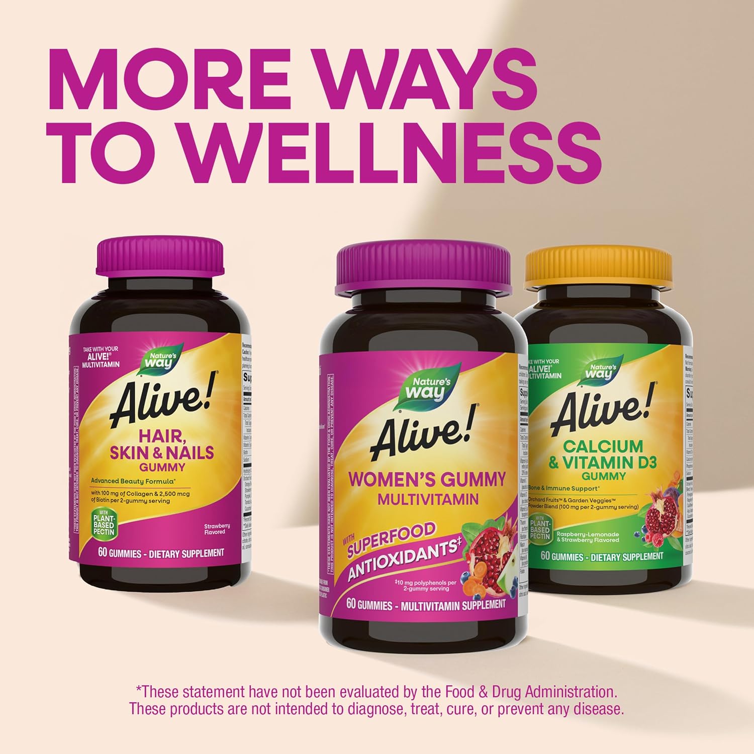 Nature's Way Alive! Women’s Multivitamin Gummy, Daily Chewable Multivitamins for Women, Vitamins A, C, D3, E, B-Vitamins, Supports Immune, Heart, & Muscle Function*, Mixed Berry Flavored, 150 Gummies - Image 8