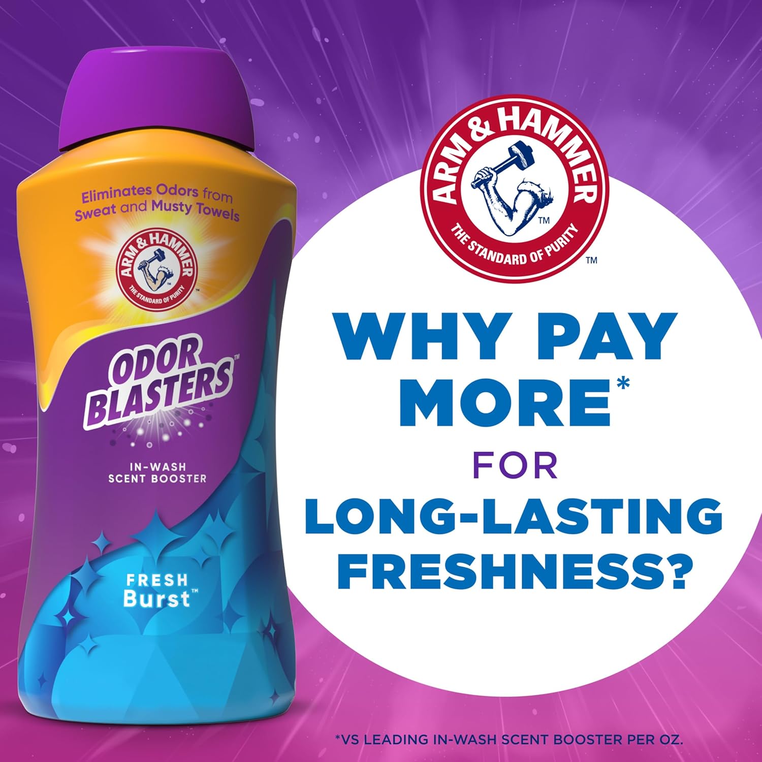 ARM & HAMMER Odor Blasters In-Wash Scent Booster, Laundry Scent Booster Fresh Burst Scent, 45 Oz - Image 9