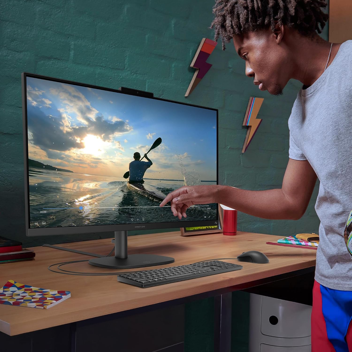 HP OmniStudio 27 inch All-in-One Desktop Next Gen AI PC, FHD Display, AMD Ryzen AI 7 445, 16 GB RAM, 512 GB SSD, AMD Radeon 840M Graphics, Windows 11 Home, Jet Black, 27-cw0102 (2026) - Image 11