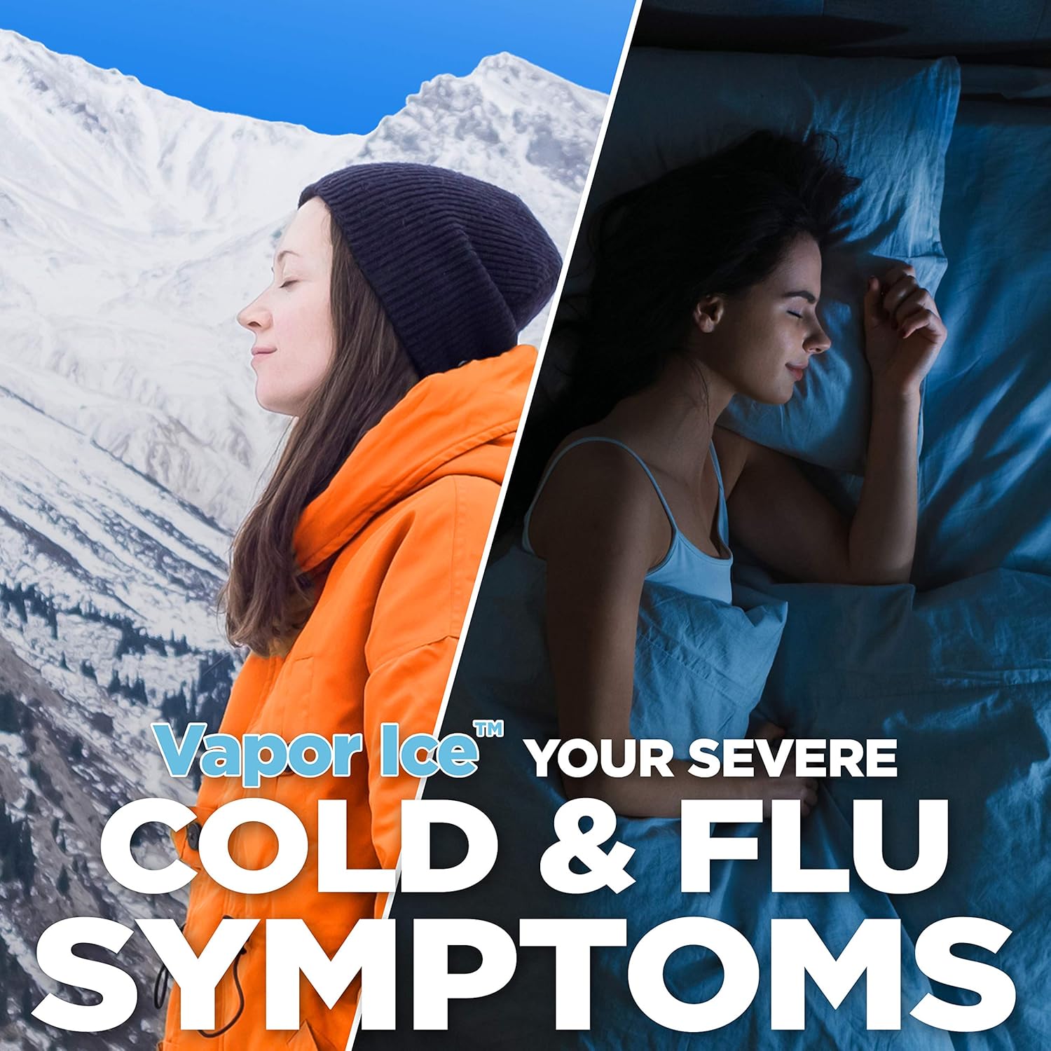 Amazon Basic Care Vapor Ice Daytime and Nighttime Severe Cold and Flu, Multi-Symptom Relief for Cough, Sore Throat, Nasal Congestion, Maximum Strength Coated Caplets, Combo Pack, 24 Count - Image 6