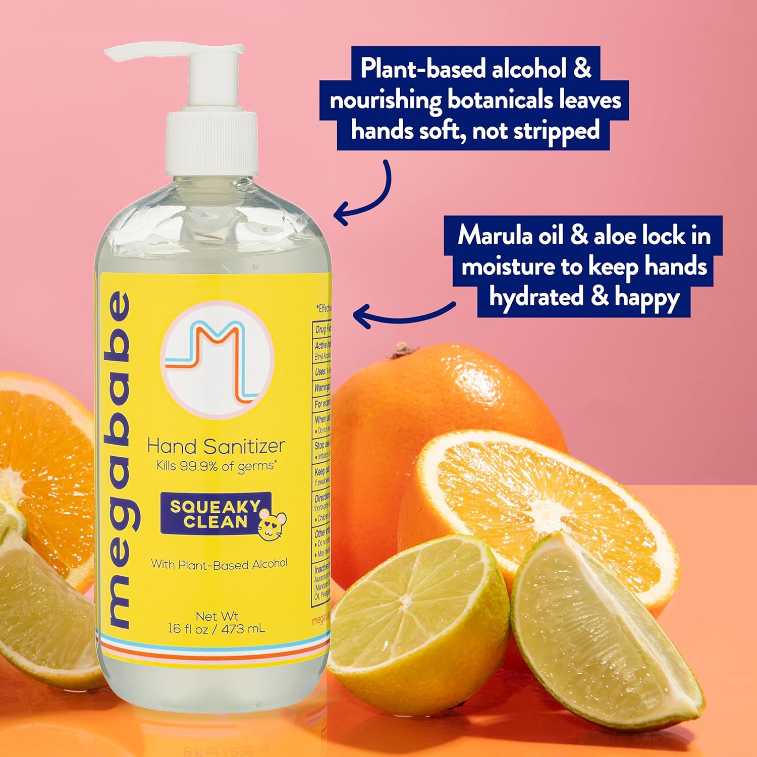 Megababe Squeaky Clean Hand Sanitizer Pump 16oz - Image 4