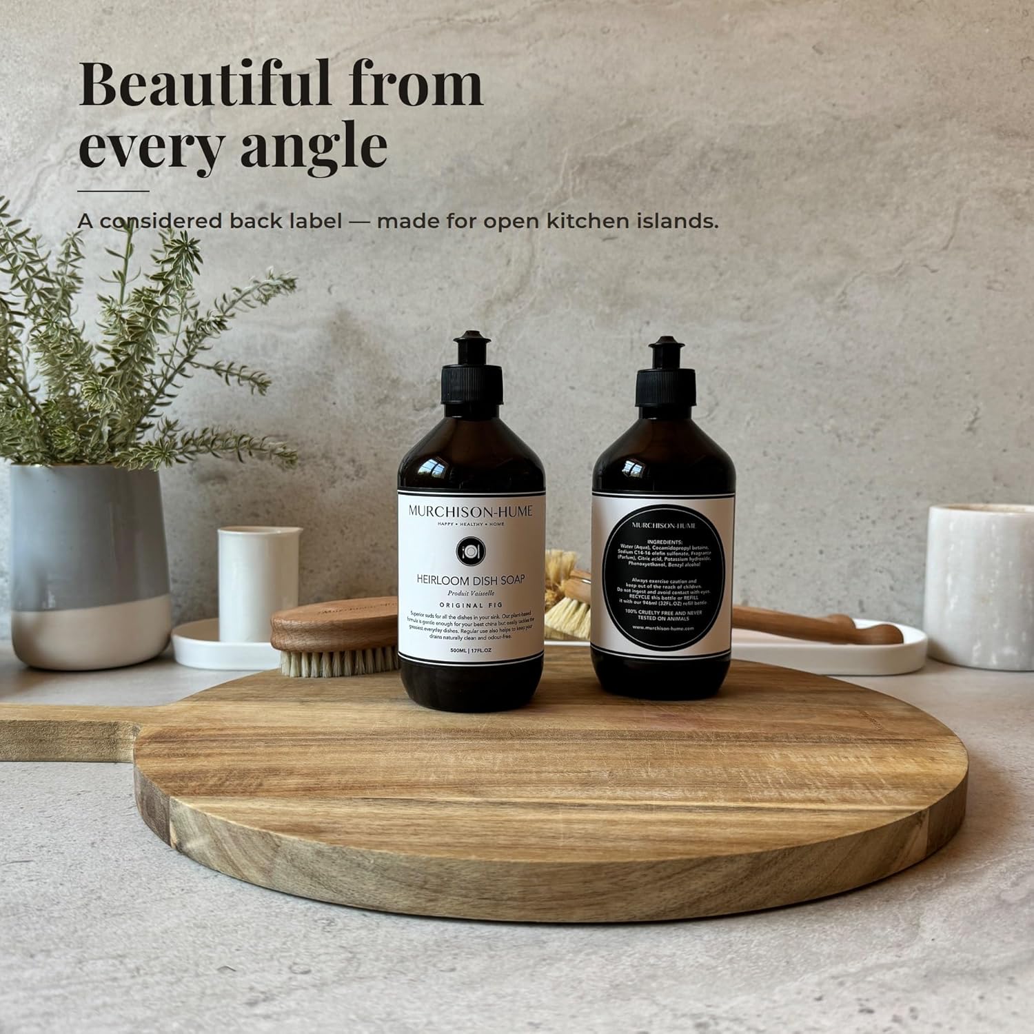 Murchison-Hume Heirloom Dish Soap | Plant-Based Dishwashing Liquid | Cuts Grease | Gentle on Hands | Hypoallergenic | Biodegradable | Safe for Fine China | Original Fig | 17 fl oz - Image 5