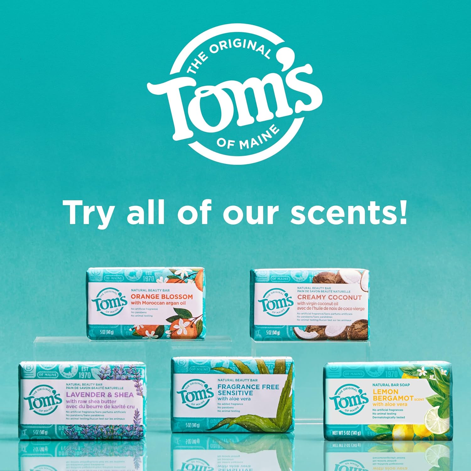 Tom’s of Maine Natural Bar Soap Variety Pack, Lavender & Shea, Creamy Coconut, Orange Blossom, Lemon Bergamot, Dermatologically Tested, Paraben Free, Vegan, 4 Count - Image 8