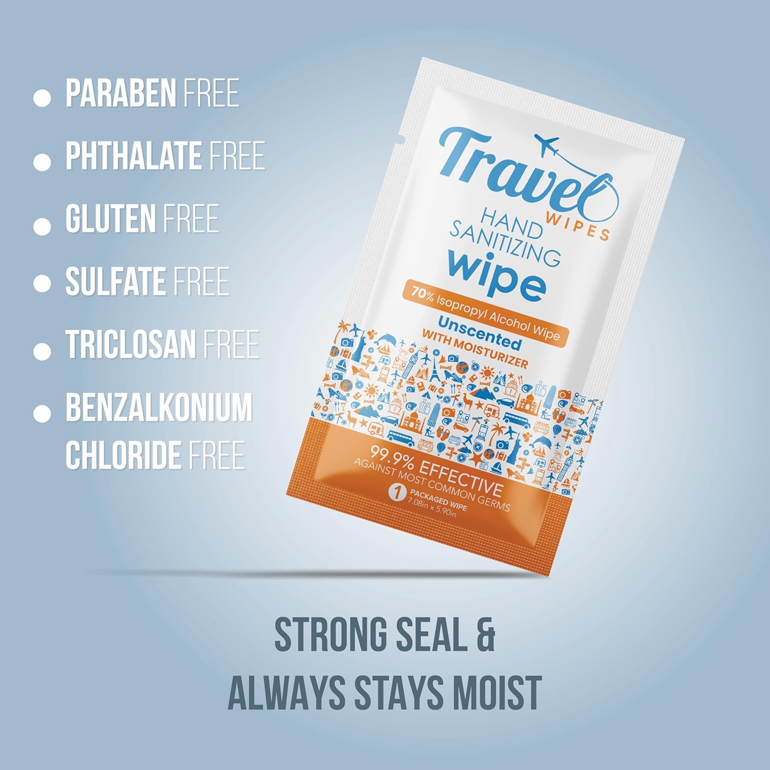 Hand Sanitizing Travel Wipes – 30ct Individually Wrapped | Fragrance-Free, Moisturizing, 70% Isopropyl Alcohol Wipes | Travel, Home, Office, Daily Use - Image 7