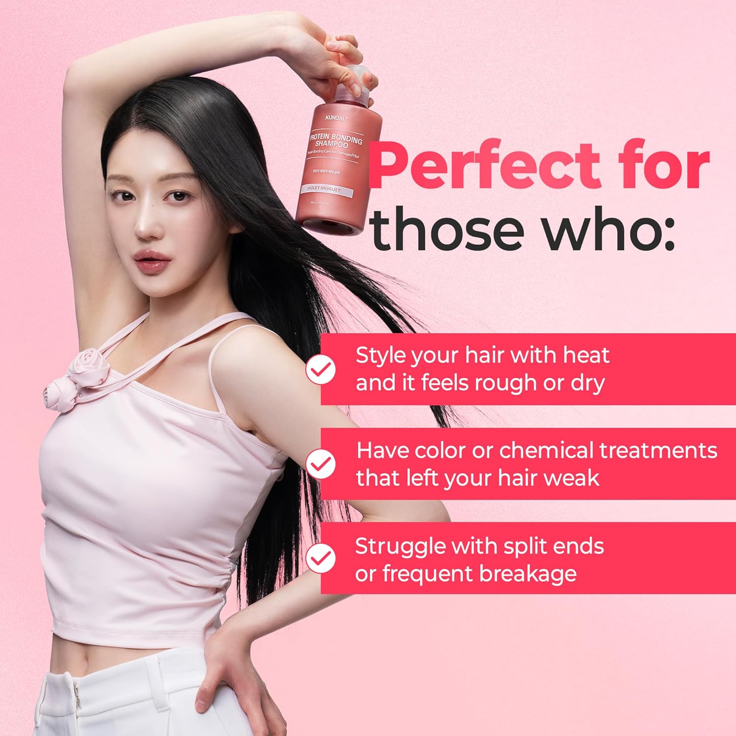 KUNDAL Protein Bonding Korean Hair Care Shampoo and Treatment Set, Ylang Ylang, 16.9 Fl Oz - Damage Repair, Frizz Control, Heat Protection - Image 8