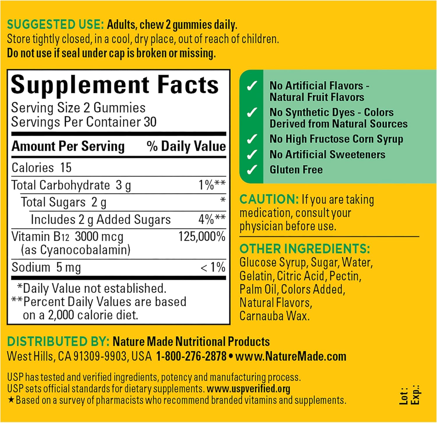 Nature Made Extra Strength Vitamin B12 Gummies 3000 mcg per serving, B12 Vitamins for Energy Metabolism Support, 60 Gummy Vitamins, 30 Day Supply - Image 9