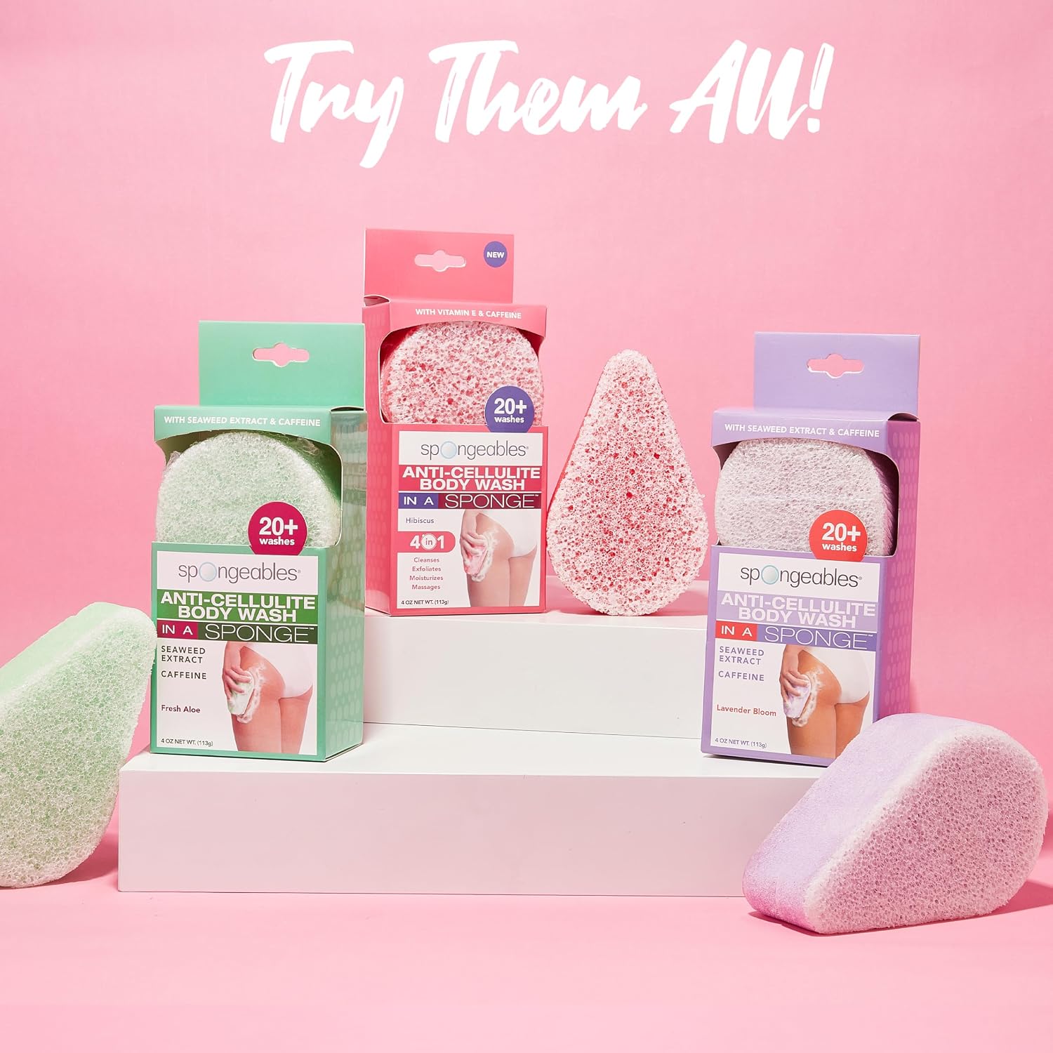 Spongeables Body Wash in a 20+ Wash Sponge, Sea Salt, 3 Count - Image 7