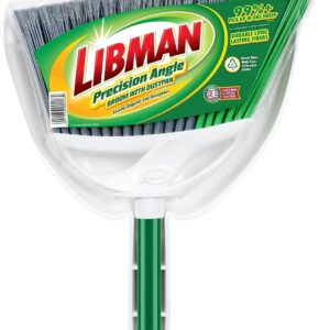 Libman FlexTech Broom with Dustpan Combo Set for Sweeping Indoor and Outdoor Floors, Pet, Dog Hair Broom, 55” Precision Angle Broom, 3 Piece Handle, 11″ Wide, 10.25″ Wide Dust Pan