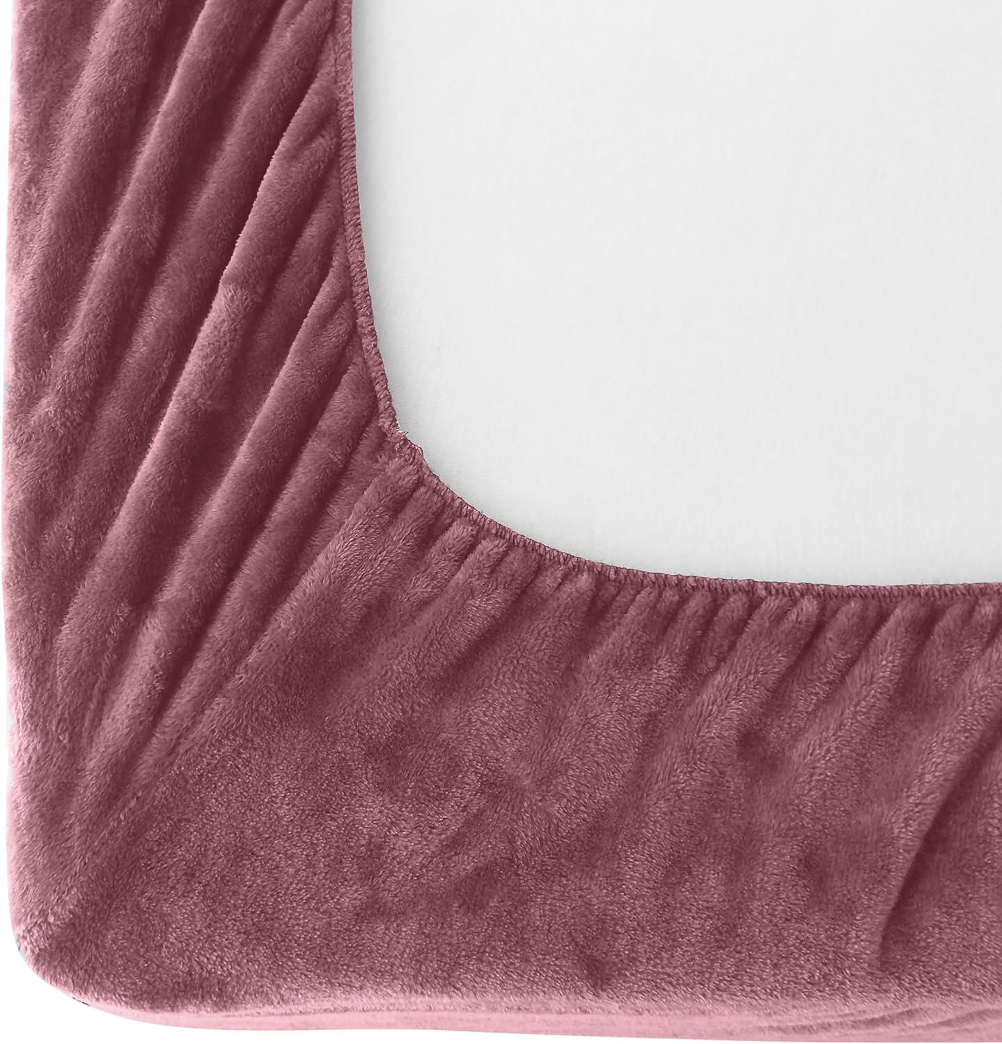 Elegant Comfort Luxuriously Soft 4-Piece Velvet Plush Flannel Sheet Set - Premium Quality - Cozy Warm, Anti-Static, Non Pilling Fuzzy Velvet Flannel Fleece Deep Pocket Sheet Set - Queen, Rose - Image 5