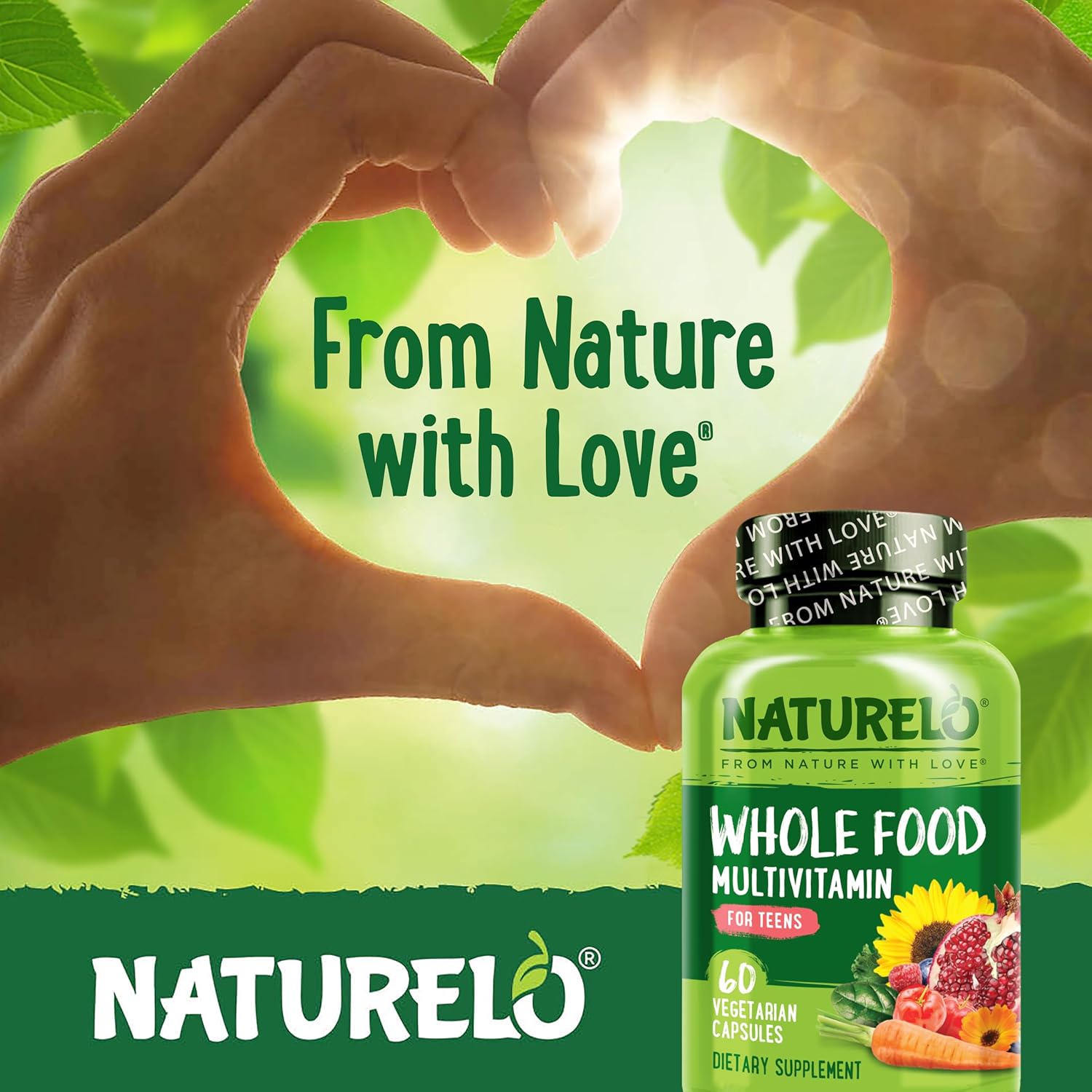 NATURELO Multivitamins for Teenage Girls/Boys, 60 Capsules, Whole Food Multivitamin with Minerals, Non-GMO, Vegetarian - Image 7