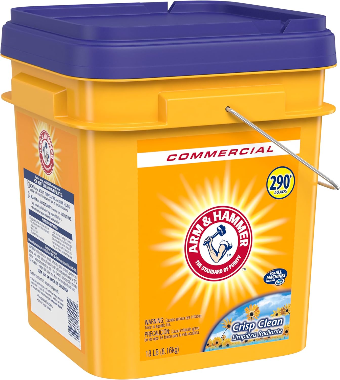 Arm & Hammer, Professional Powder Laundry Detergent, Crisp Clean, 18lb Pail (Pack of 1) 290 Loads - Image 3