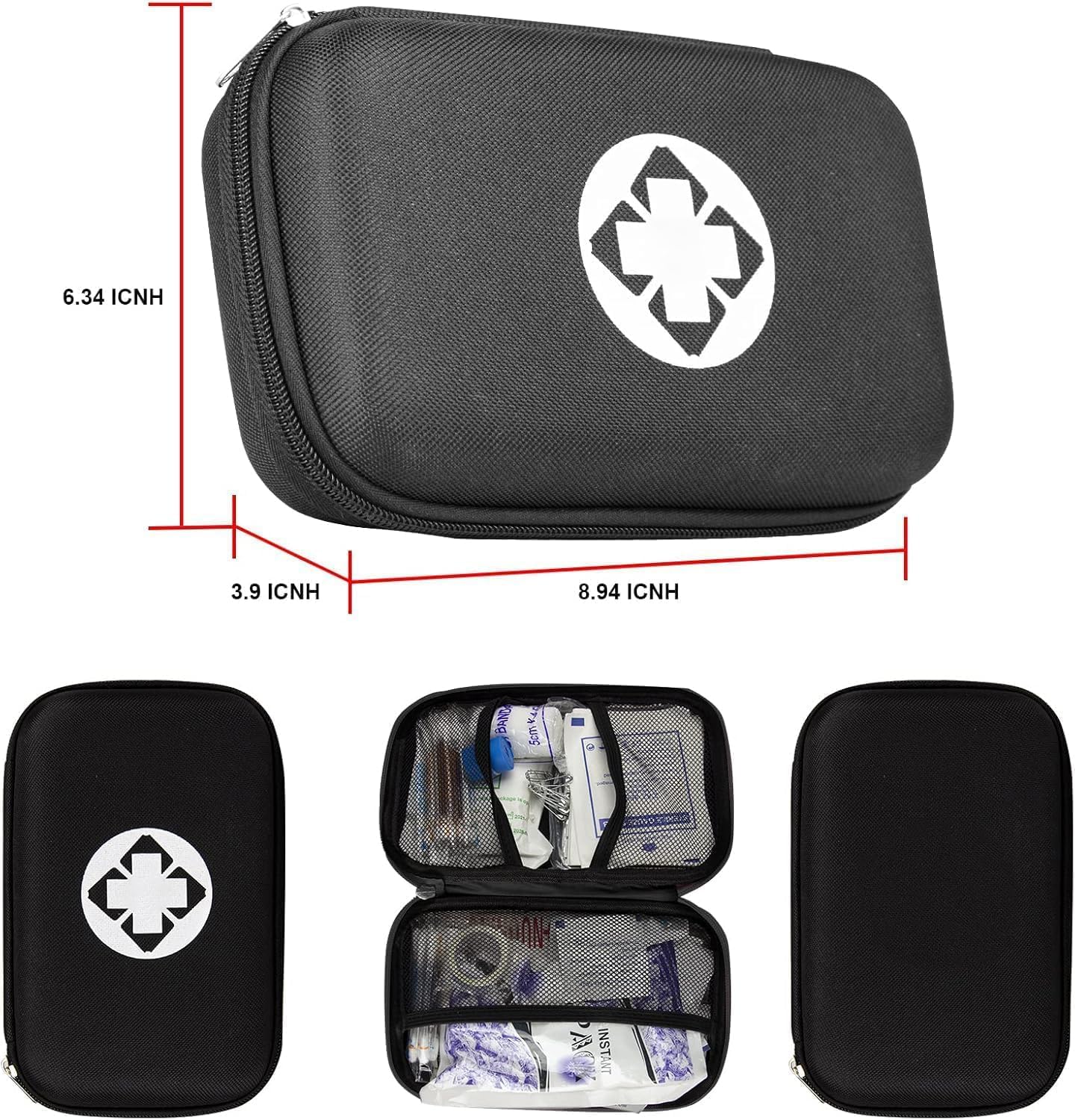 279PCS Small Travel First Aid Kit Supplies for Business, First Aid Emergency Set Backpacking Essentials Items Trauma Survival Kits for Outdoor Adventure, Black AMORNING - Image 7