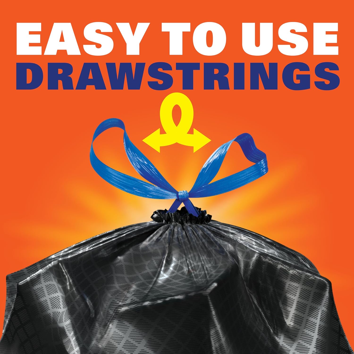 Hefty Ultra Strong 30 Gallon Trash Bags, Large Trash Bags 30 Gallon Size, Multipurpose, Break Resistant Drawstring Closure, Resists Leaks, Punctures, and Tears, Black, Fabuloso Lemon Scent, 50 Bags - Image 7