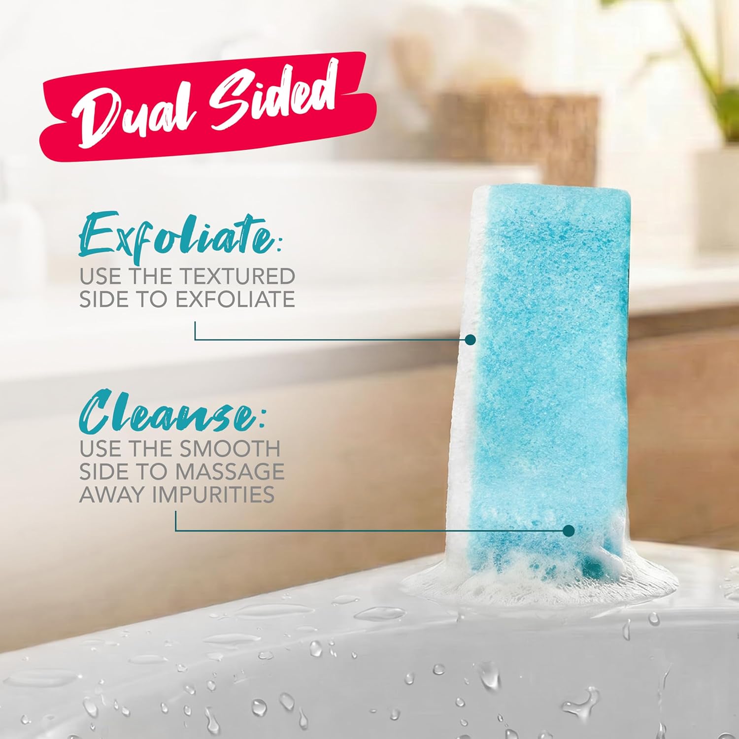 Spongeables Body Wash in a 20+ Wash Sponge, Sea Salt, 3 Count - Image 6