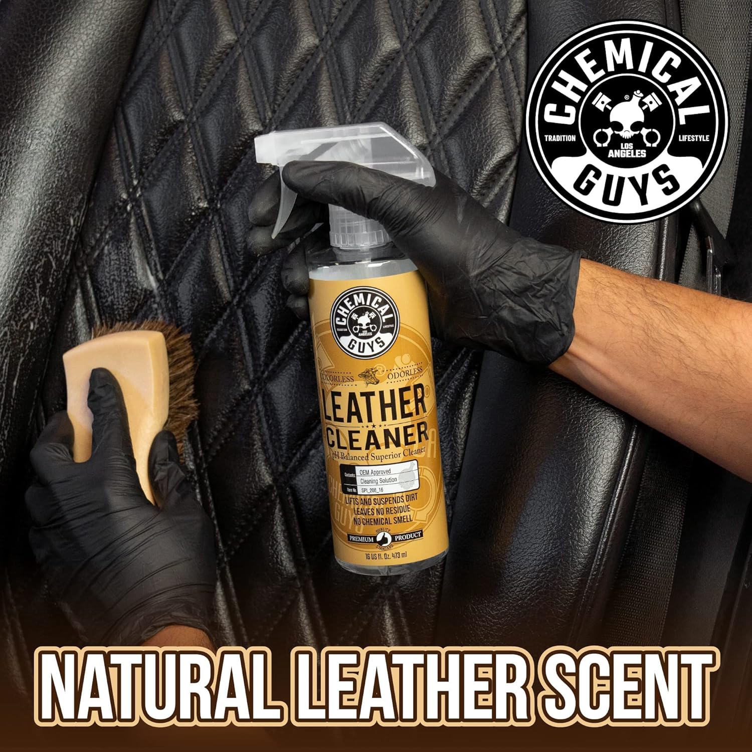 Chemical Guys Leather Cleaner and Conditioner Kit - Car Cleaner and Conditioner, Safely Cleans & Conditions Leather Car Interiors, Furniture, Shoes, Boots, Bags, Apparel & More, 2 Bottles (16 oz Each) - Image 9