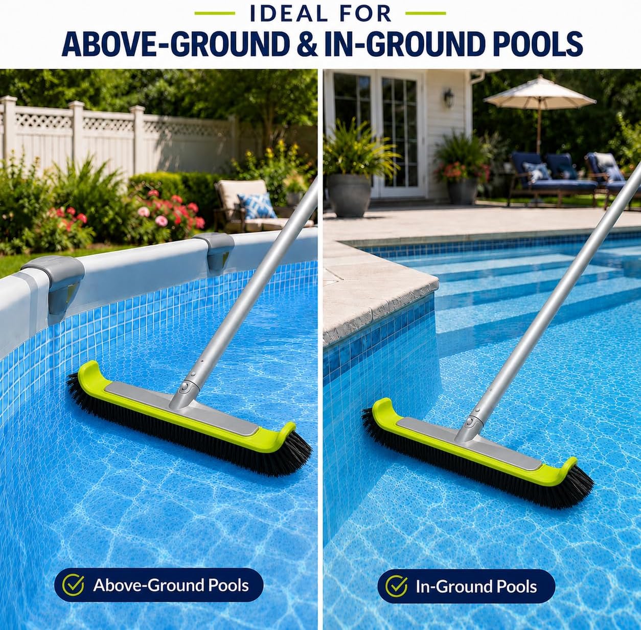 Sepetrel 17.5" Pool Brush Head for Cleaning Walls,Heavy Duty Inground/Above Ground Swimming Pool Scrub Brushes with Premium Strong Bristle & Reinforced Aluminium Back - Image 9