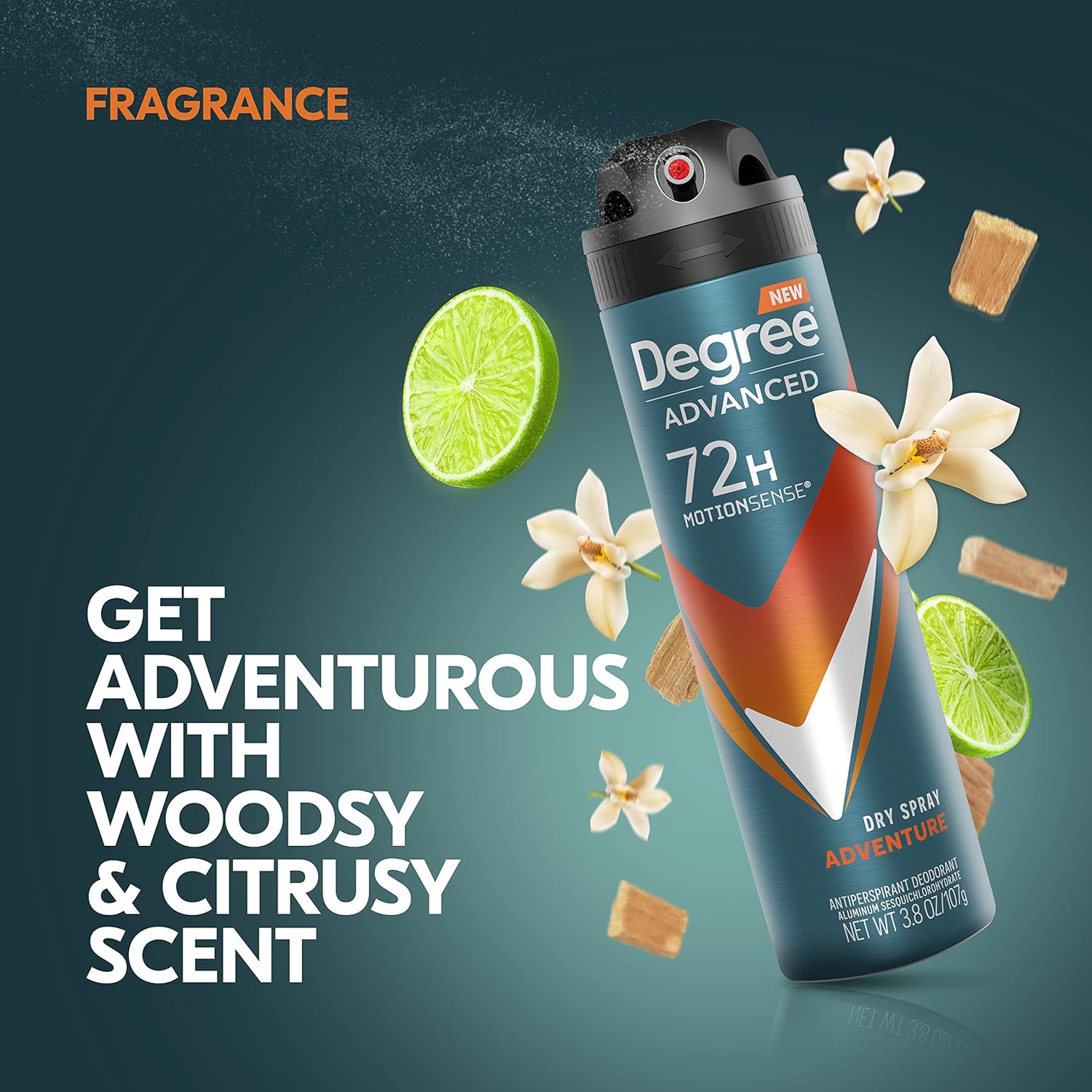 Degree Men Advanced Antiperspirant Deodorant Dry Spray Adventure 72-Hour Sweat and Odor Protection Deodorant For Men With MotionSense Technology, 3.8 Ounce (Pack of 3) - Image 7