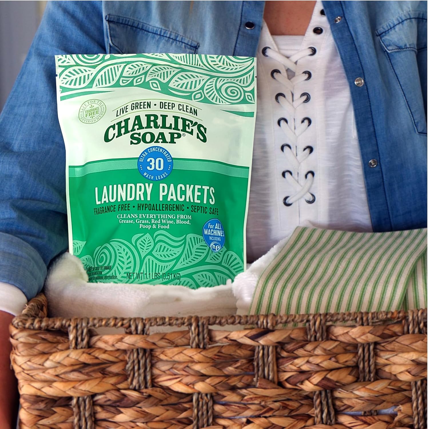 Charlie’s Soap – Fragrance Free Powdered Laundry Detergent Packets – 30 Pods (1 Pack)… - Image 7
