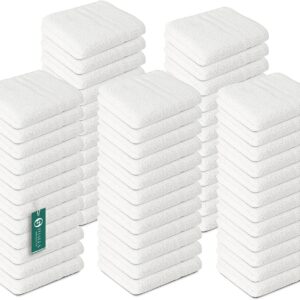 100% Cotton Washcloths 60 Pack|400 GSM|Soft Face & Body Washcloths|Highly Absorbent|12 x 12 Inches|White