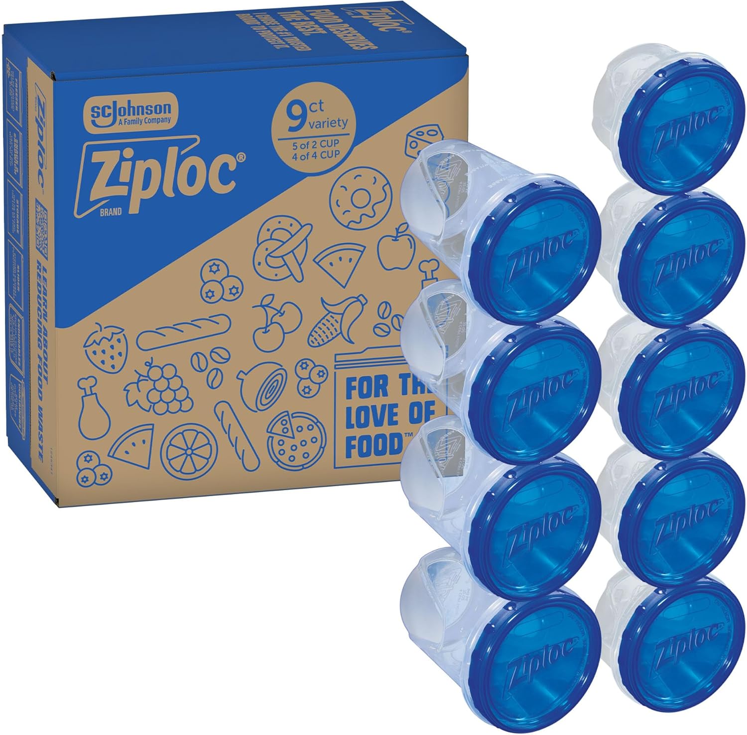Ziploc Twist 'n Loc Food Storage Meal Prep Containers Variety Pack, 9 Count - Image 2