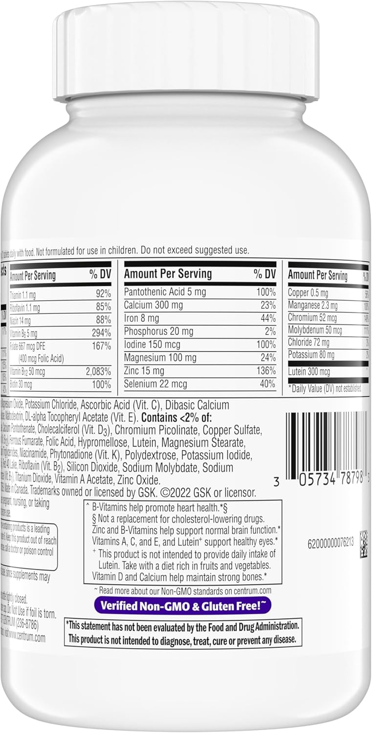 Centrum Minis Silver Women's Multivitamin for Women 50 Plus, Multimineral Supplement with Vitamin D3, B Vitamins, Non-GMO Ingredients, Supports Memory and Cognition in Older Adults - 280 Ct - Image 13