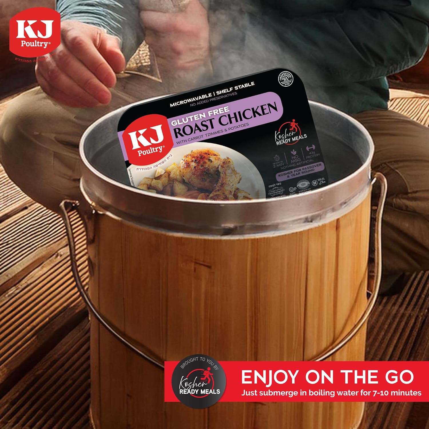 KJ Poultry Kosher for Passover Gluten Free Meals, Roast Chicken with Potato & Carrots, Halal, (1 Pack) Prepared Entree Fully Cooked, Shelf Stable Microwave Dinner, Travel Military Camping - Image 8